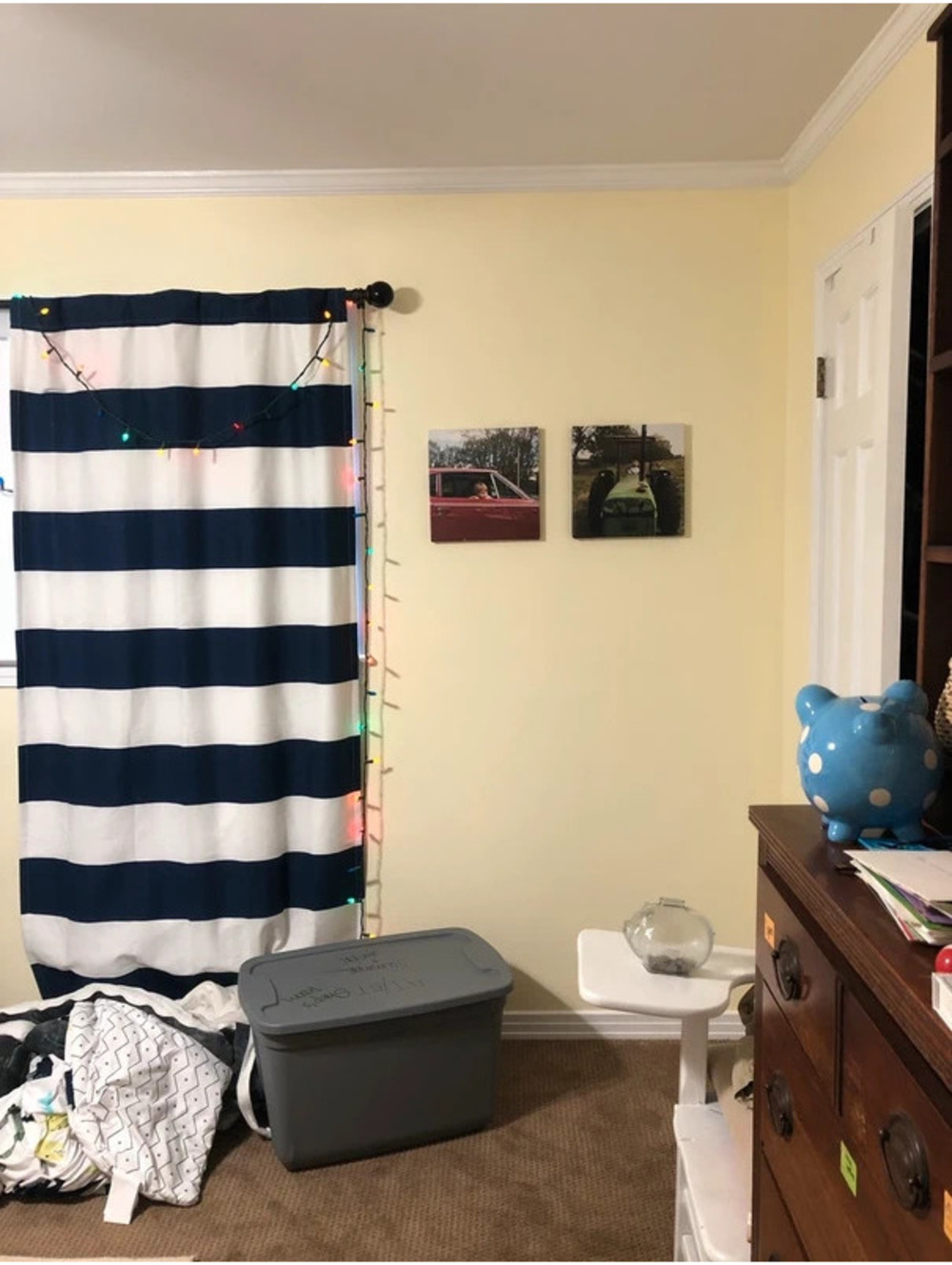 4-Piece Pillowfort Navy & White Striped Curtain Panels